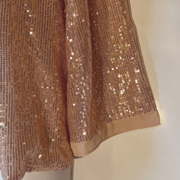 Ott by Lime & Chili SZ L Light Copper Sequin Top Dressy Formal Party Boxy - Picture 3 of 7